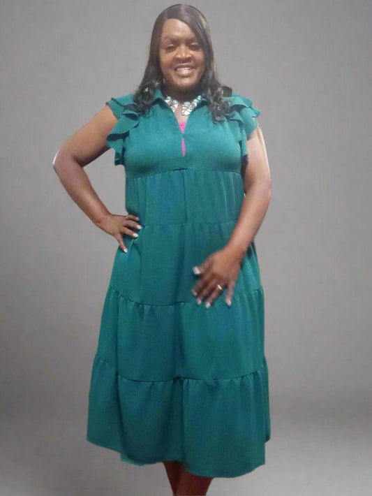 Dark Teal Top Tier Dress